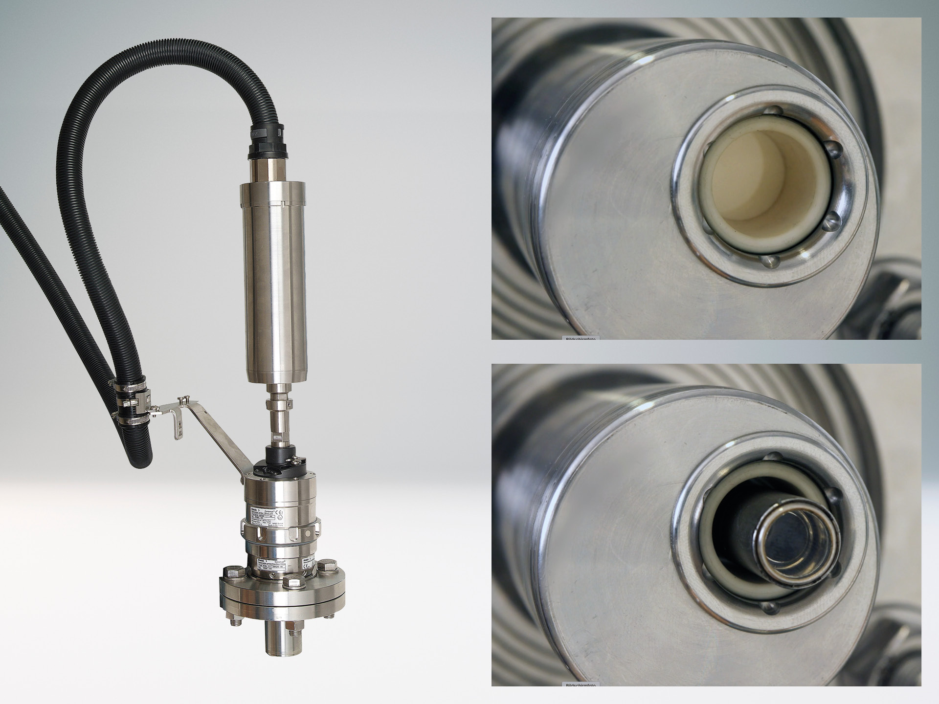 Coopération réussie : Knick a développé un support rétractable spécial Ceramat WA 155 pour les sondes optiques de SOPAT.